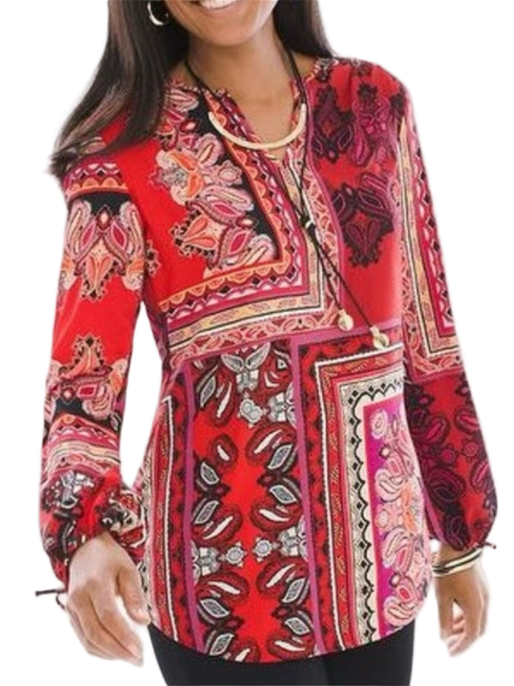 46. WOMENS CHICO’S 2/L DETAIL TOP